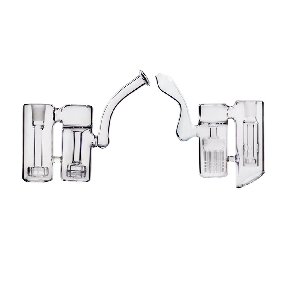 14mm Doppelkammer Glas Bubbler Baum Perc Matrix Wasserpfeife Bong