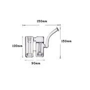14mm Doppelkammer Glas Bubbler Baum Perc Matrix Wasserpfeife Bong