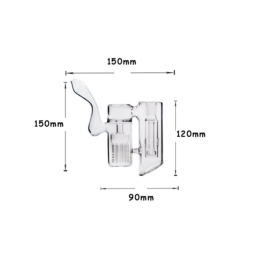 14mm Doppelkammer Glas Bubbler Baum Perc Matrix Wasserpfeife Bong