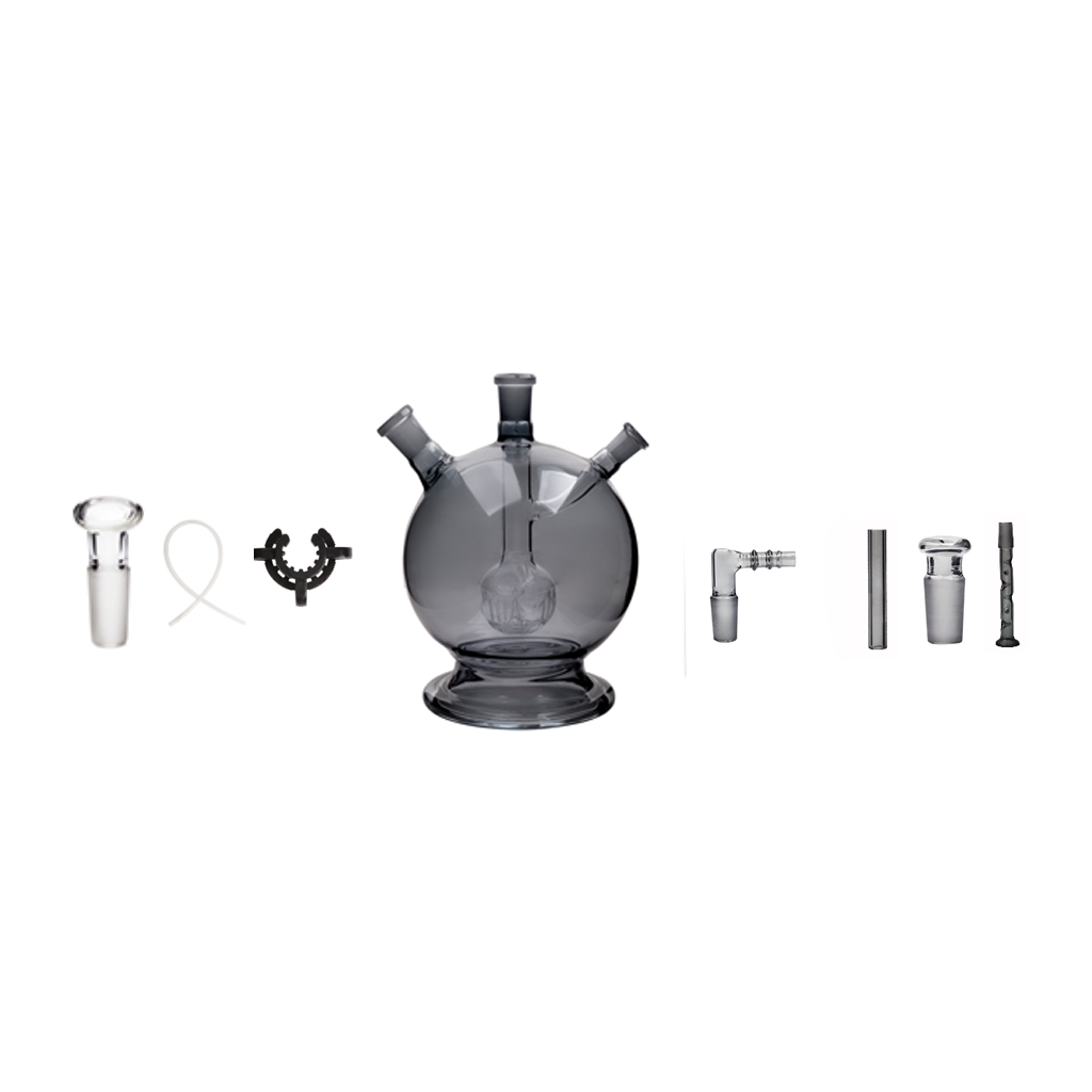 8 in 1 Mega Globe Smoked Color MK2 Flat Earth Base Version Glas Wasserpfeife Bong Kit