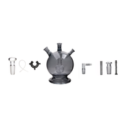 8 in 1 Mega Globe Smoked Color MK2 Flat Earth Base Version Glas Wasserpfeife Bong Kit