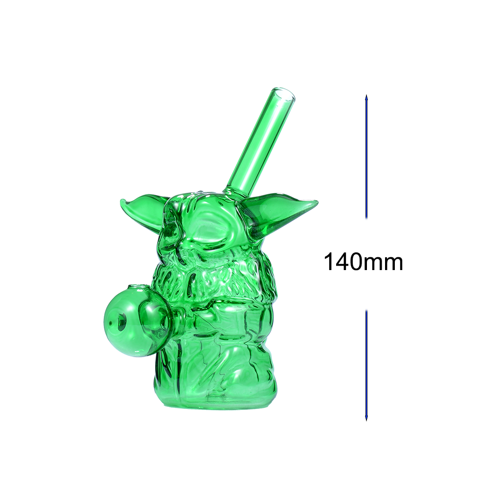 Glas-Bubbler-Ölbrenner-Wasserpfeife in Form von Baby Yoda