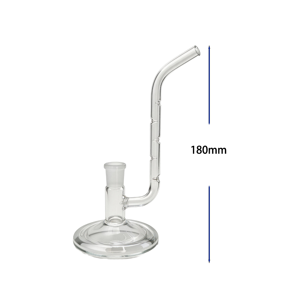 Glasrohr mit Noppen, Version 14 mm, 18 mm, weiblicher Anschluss, Sherlock-Standfuß