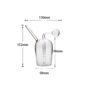 Glas-Ölbrenner Pfeife Bubbler Wasserpfeife Bong mit großer Kammer mit festen Bowl Mundstück