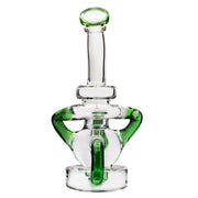 7,87“ 14mm tragbare bewaffnete RECYCLER Glas Wasserpfeife Pfeife Perc Dab Rig mit Schale