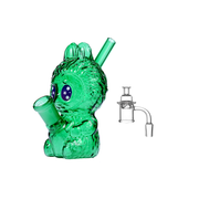 4,5-Zoll-Wasserpfeife in Hasenform mit Glas-Bubbler, Pfeife, Bong-Kopf und Dab-Kit