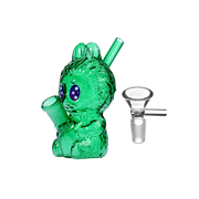 4,5-Zoll-Wasserpfeife in Hasenform mit Glas-Bubbler, Pfeife, Bong-Kopf und Dab-Kit