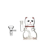 XL L Lucky Cat Wasserpfeife aus Glas