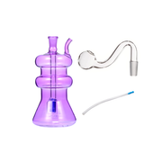 Lila, mehrschichtiger Kürbis-Ölbrenner mit Wasserpfeife und Glas-Bubbler-Perkolator