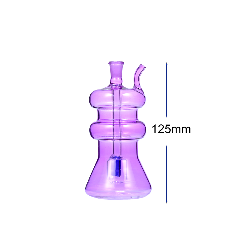 Lila, mehrschichtiger Kürbis-Ölbrenner mit Wasserpfeife und Glas-Bubbler-Perkolator