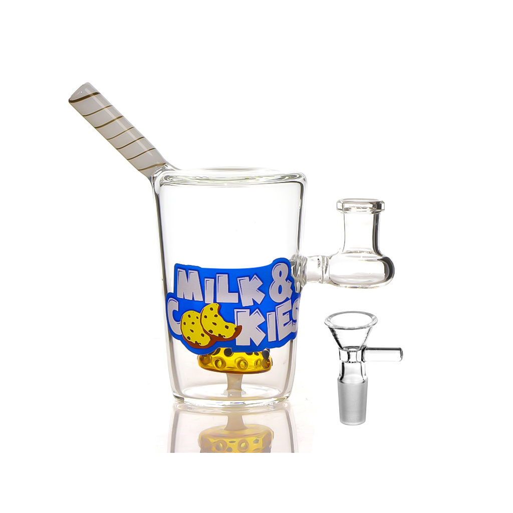 Milch und Kekse Cup Flasche Wasserpfeife Glas Bong Bubbler