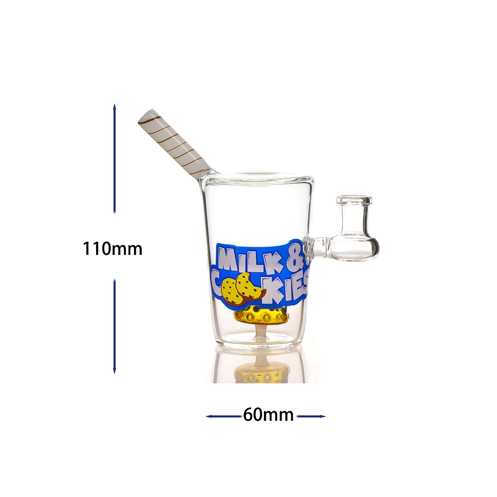 Milch und Kekse Cup Flasche Wasserpfeife Glas Bong Bubbler