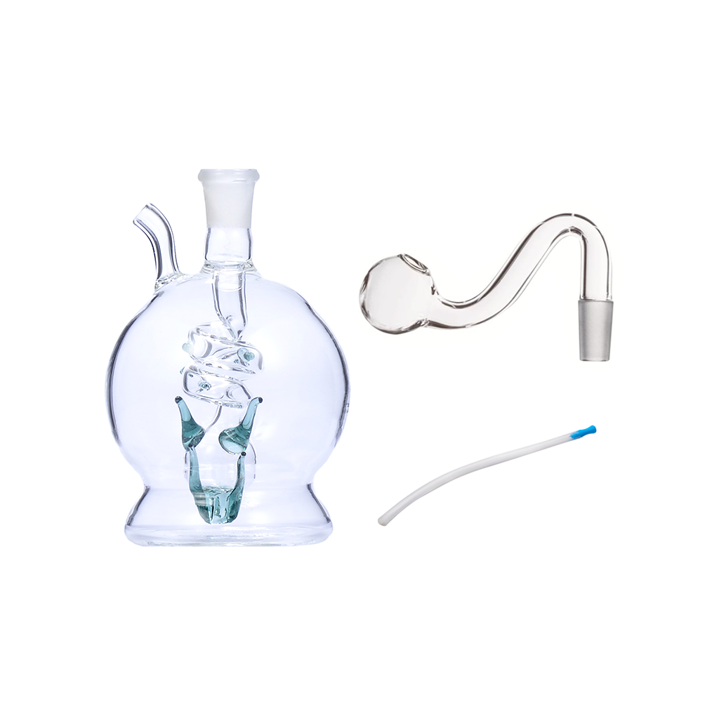 Mini-Kugel-Bong in Kugelform, 10 mm, Glas-Ölbrenner, Wasserpfeife, Perkolator