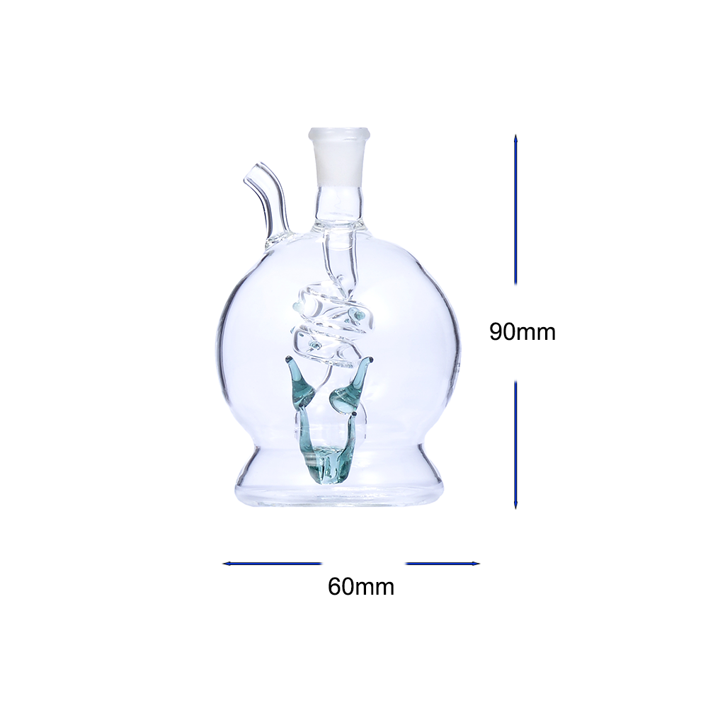 Mini-Kugel-Bong in Kugelform, 10 mm, Glas-Ölbrenner, Wasserpfeife, Perkolator