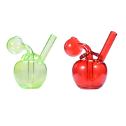 Niedlicher Ölbrenner in Apfelform aus Glas mit Wasserpfeife