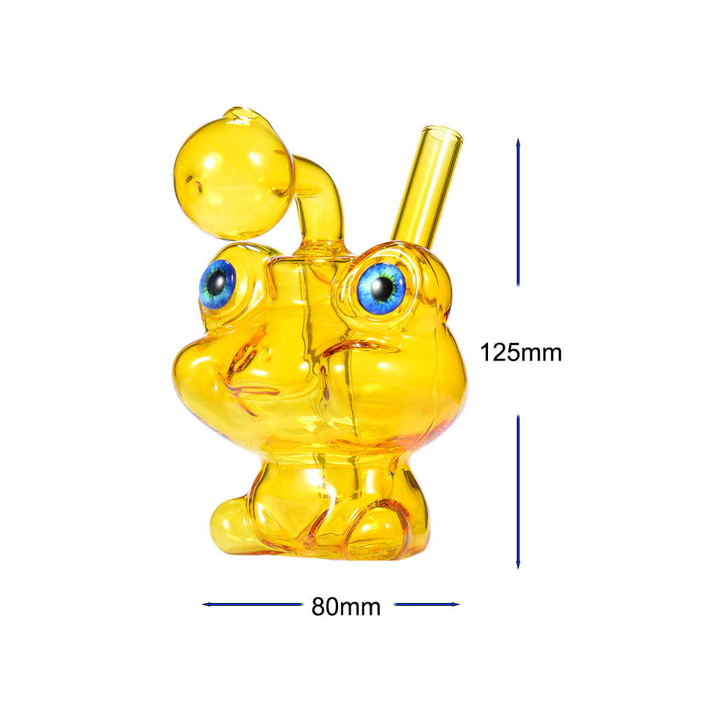 Niedlicher Ölbrenner in Form eines Frosches mit großen Augen – Glas-Wasserpfeife in einem