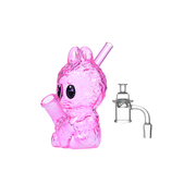 4,5-Zoll-Wasserpfeife in Hasenform mit Glas-Bubbler, Pfeife, Bong-Kopf und Dab-Kit