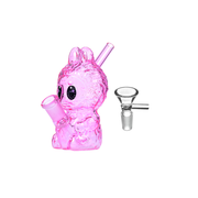 4,5-Zoll-Wasserpfeife in Hasenform mit Glas-Bubbler, Pfeife, Bong-Kopf und Dab-Kit