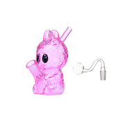 4,5-Zoll-Wasserpfeife in Hasenform mit Glas-Bubbler, Pfeife, Bong-Kopf und Dab-Kit