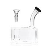Tragbare quadratische Form Wasserbong Pfeife Glas mit Bong Bowl Block Quarz Banger