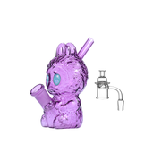 4,5-Zoll-Wasserpfeife in Hasenform mit Glas-Bubbler, Pfeife, Bong-Kopf und Dab-Kit