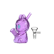 4,5-Zoll-Wasserpfeife in Hasenform mit Glas-Bubbler, Pfeife, Bong-Kopf und Dab-Kit