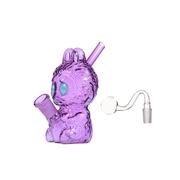 4,5-Zoll-Wasserpfeife in Hasenform mit Glas-Bubbler, Pfeife, Bong-Kopf und Dab-Kit