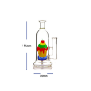 7 Zoll tragbare Kuchen-Perkolator-Wasserpfeife Glasbong