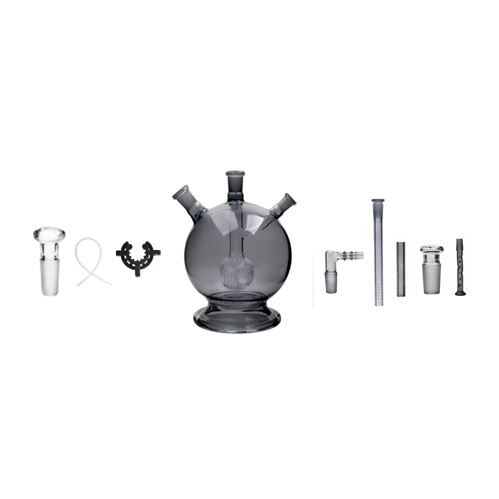 8 in 1 Mega Globe Smoked Color MK2 Flat Earth Base Version Glas Wasserpfeife Bong Kit
