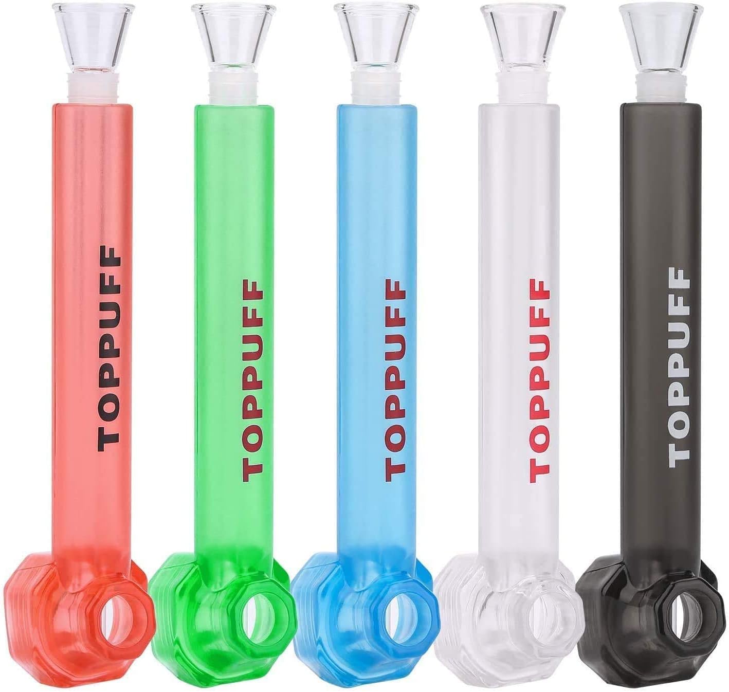 2PCS/Pack TopPuff Kunststoff Tabakpfeife mit Glasschale Wasser Stroh Konverter