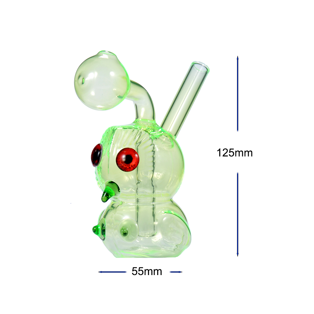 Tragbarer Ölbrenner in Form einer Eule mit Glasblasrohr