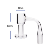 Vollverschweißter 20 mm Außendurchmesser, 14 mm Außengewinde, 90-Grad-Winkel, Terp Slurper Quarz-Banger