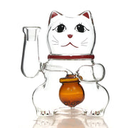 XL L Lucky Cat Wasserpfeife aus Glas
