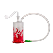 Tragbare, flaschenförmige 10-mm-Glas-Wasserpfeife mit Ölbrenner und Flammensprühfunktion