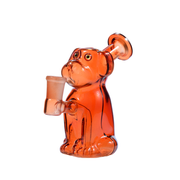 14 mm farbige Ölbrenner-Glaspfeife in Hundform mit Bubbler-Bong und Kopf