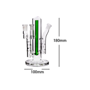 14mm 10mm 8 in 1 Double Dual Ports Kühlung Dimpled Dry Wasserpfeife Bubbler Glas