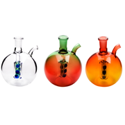 10mm Portable Mini Globe Wasserpfeife Glas Bubbler Bong Öl Brenner Bowl Peitsche Schlauch dab rig Kit