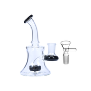 14 mm tragbare 5,5-Zoll-Matrix-Duschkopf-Perc-Glaswasserpfeife mit gebogenem Hals