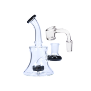 14 mm tragbare 5,5-Zoll-Matrix-Duschkopf-Perc-Glaswasserpfeife mit gebogenem Hals
