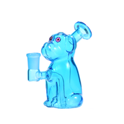 14 mm farbige Ölbrenner-Glaspfeife in Hundform mit Bubbler-Bong und Kopf
