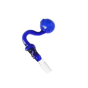 2 Stück farbige 14-mm-Ölbrenner-Glaspfeife mit männlichem Totenkopf und 30-mm-Kopf