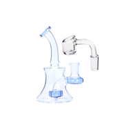 14 mm tragbare 5,5-Zoll-Matrix-Duschkopf-Perc-Glaswasserpfeife mit gebogenem Hals