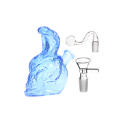 Farbige tragbare Cobra-Ölbrenner-Wasserpfeife mit Bubbler aus Glas in Totenkopfform