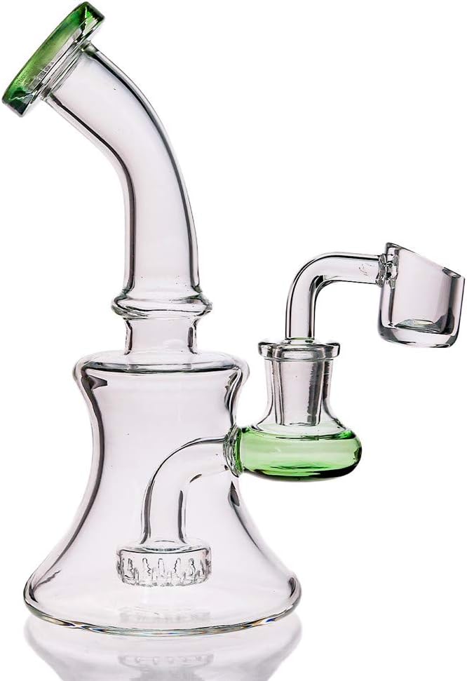 6,5-Zoll-Duschkopf mit gebogenem Hals, Perkolator, Wasserpfeife, Glasbong, Dab-Banger-Set