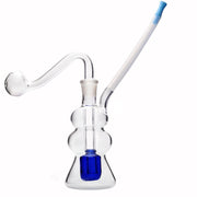 Gourd Style Mini Glas Ölbrenner Wasserpfeife Bong Bubbler mit Glasschale SIlicone Tube Mundstück