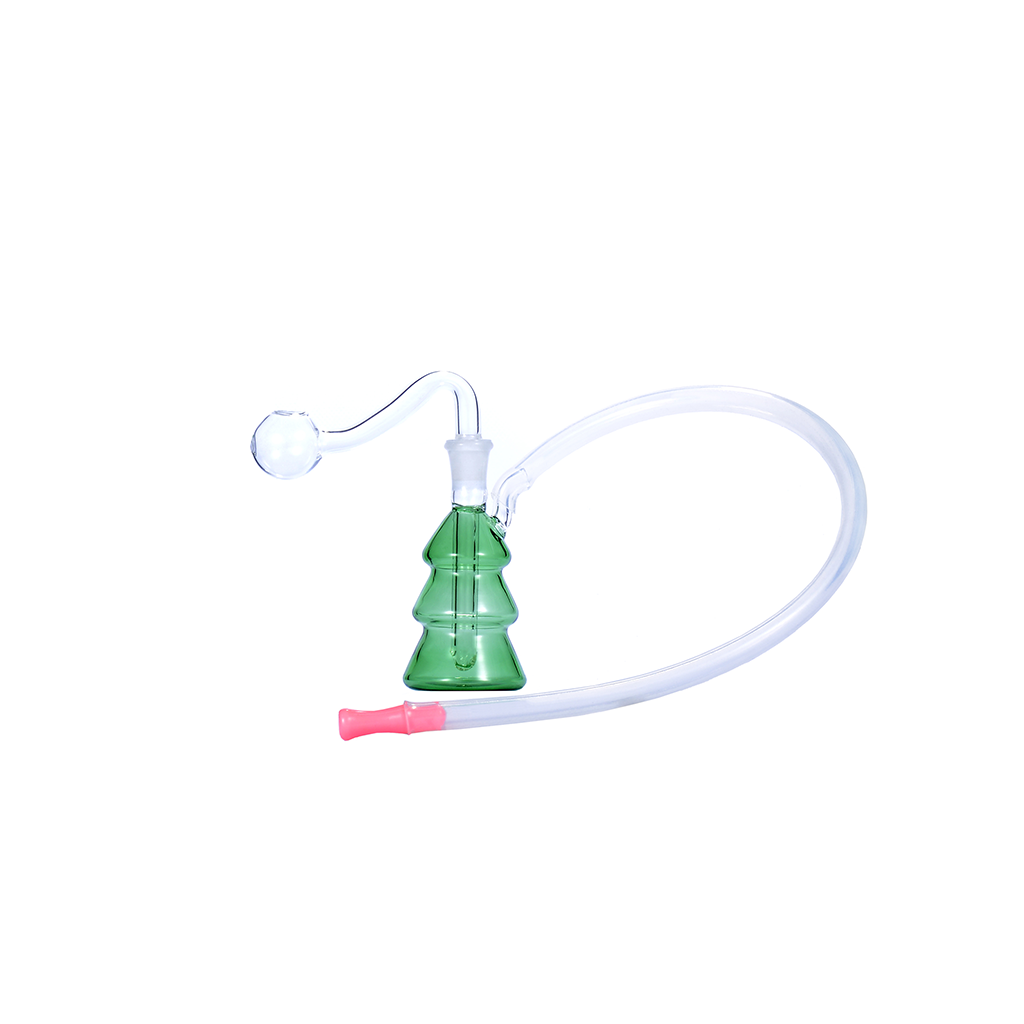 10 mm Mini-Wasserpfeife in Form eines Weihnachtsbaums aus Glas für Duftöle