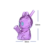 4,5-Zoll-Wasserpfeife in Hasenform mit Glas-Bubbler, Pfeife, Bong-Kopf und Dab-Kit