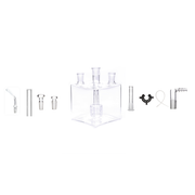 Farbige 100mm Quadrat 9 in 1 Wasserpfeife Glas Matrix Perc Bong Bubbler Kit