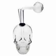 Farbige Totenkopf Form Glas Öl Brenner Pfeife Rauchen Wasserpfeife Bong mit Bowl Kit
