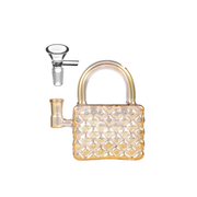 14 mm farbige modische  taschenförmige Wasserpfeife aus Glas mit Kopf